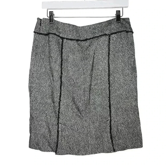 Merona women's metallic black and gray knee length skirt wool blend size 8 - Picture 2 of 7
